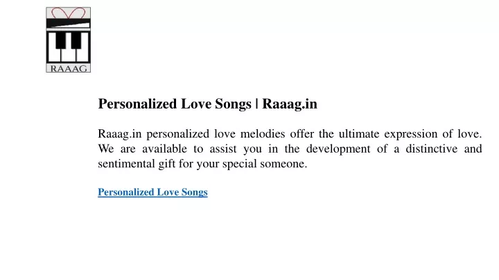 personalized love songs raaag in