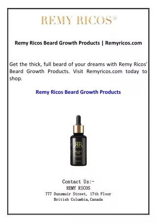 Remy Ricos Beard Growth Products Remyricos.com