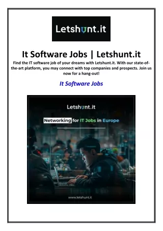It Software Jobs | Letshunt.it