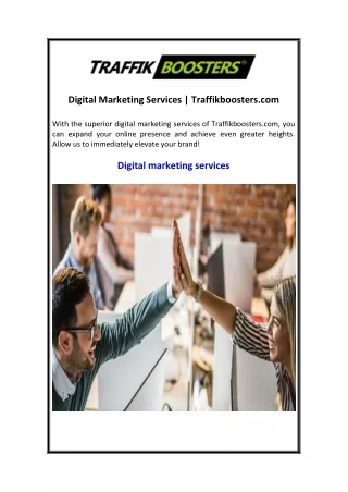 Digital Marketing Services   Traffikboosters.com