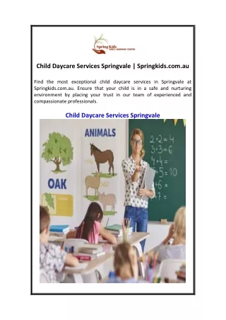 child daycare services springvale springkids