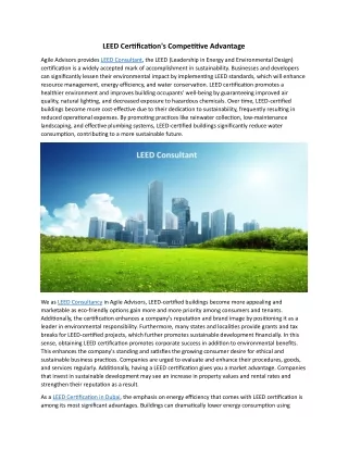 LEED Certification's Competitive Advantage