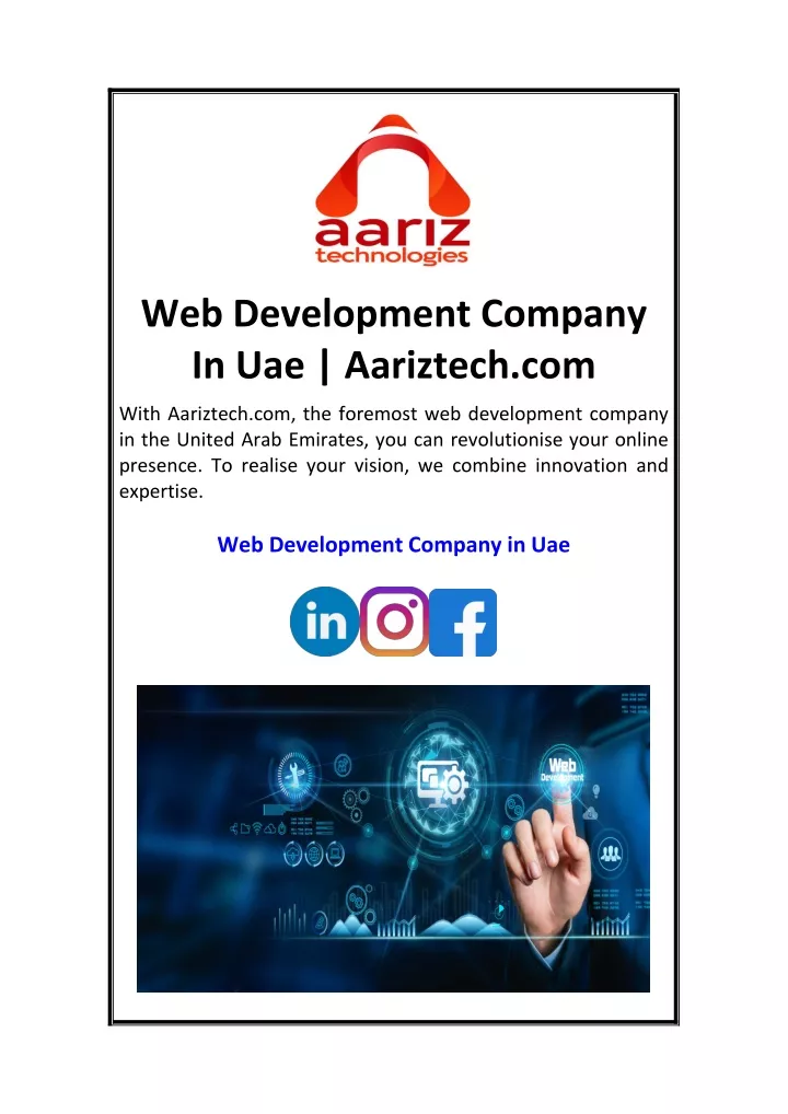 web development company in uae aariztech com