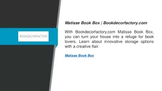 Matisse Book Box  Bookdecorfactory.com