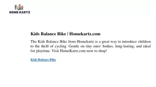 Kids Balance Bike  Homekartz.com