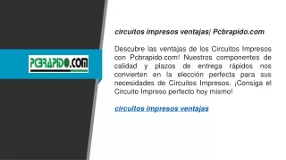 circuitos impresos ventajas Pcbrapido.com