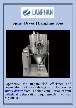 Spray Dryer  Lanphan.com