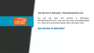 Taxi Service In Dehradun  Dehraduntaxihire.com