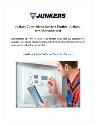 Junkers Calentadores Servicio Tecnico  Junkers-serviciotecnico.com