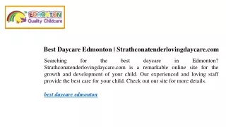 Best Daycare Edmonton  Strathconatenderlovingdaycare.com