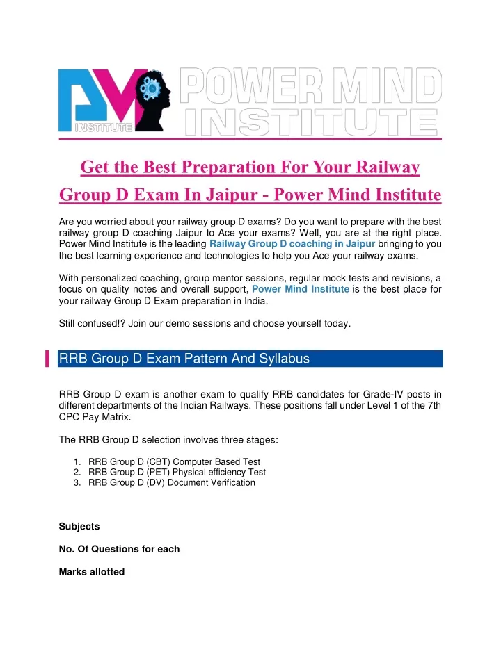 get the best preparation for your railway group