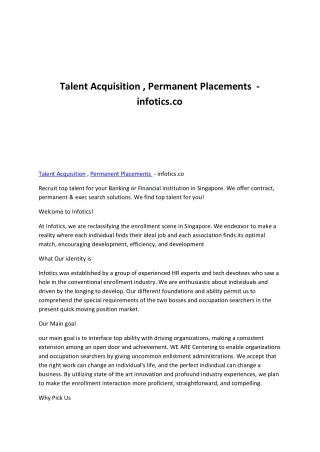 Talent Acquisition , Permanent Placements