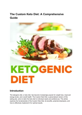 the custom keto diet a comprehensive guide