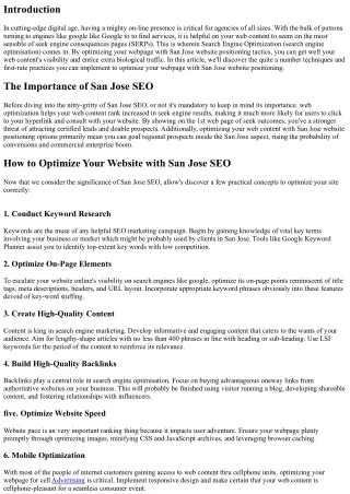 How to Optimize Your Website with San Jose website positioning