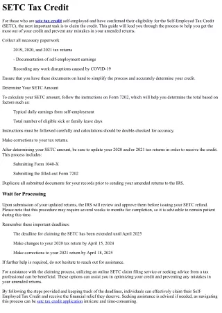 How to Claim the SETC Tax Credit