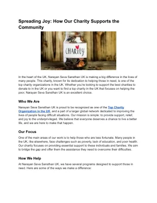 Spreading Joy_ How Our Charity Supports the Community