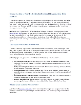 extend the life of your deck with professional