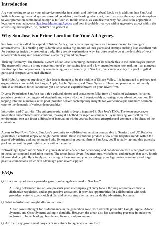 Why San Jose is a Prime Location for Your Ad Agency.