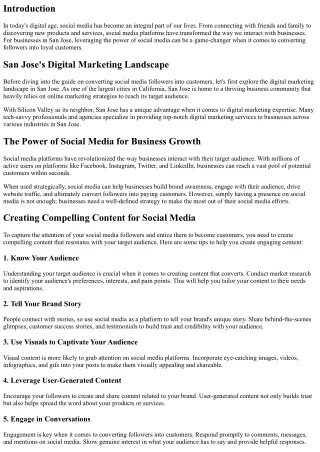 San Jose's Guide to Converting Social Media Followers into Customers