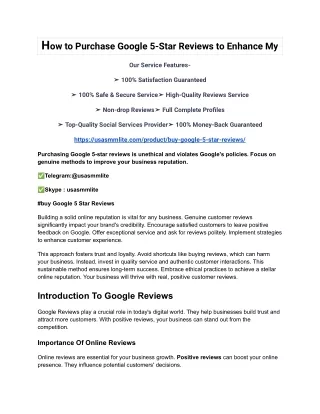 h ow to purchase google 5 star reviews to enhance