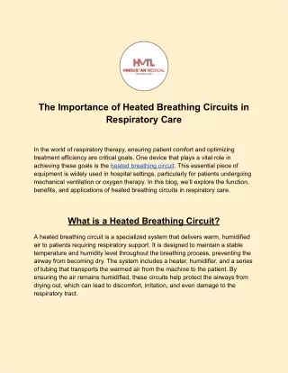 The Importance of Heated Breathing Circuits in Respiratory Care