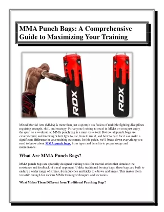 MMA Punch Bags A Comprehensive Guide to Maximizing Your Training