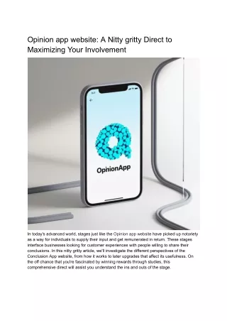 Opinion app website- A Nitty gritty Direct to Maximizing Your Involvement