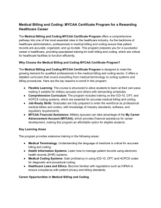 medical billing and coding mycaa certificate
