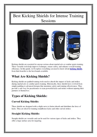Best Kicking Shields for Intense Training Sessions
