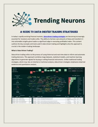 a guide to data a guide to data driven trading