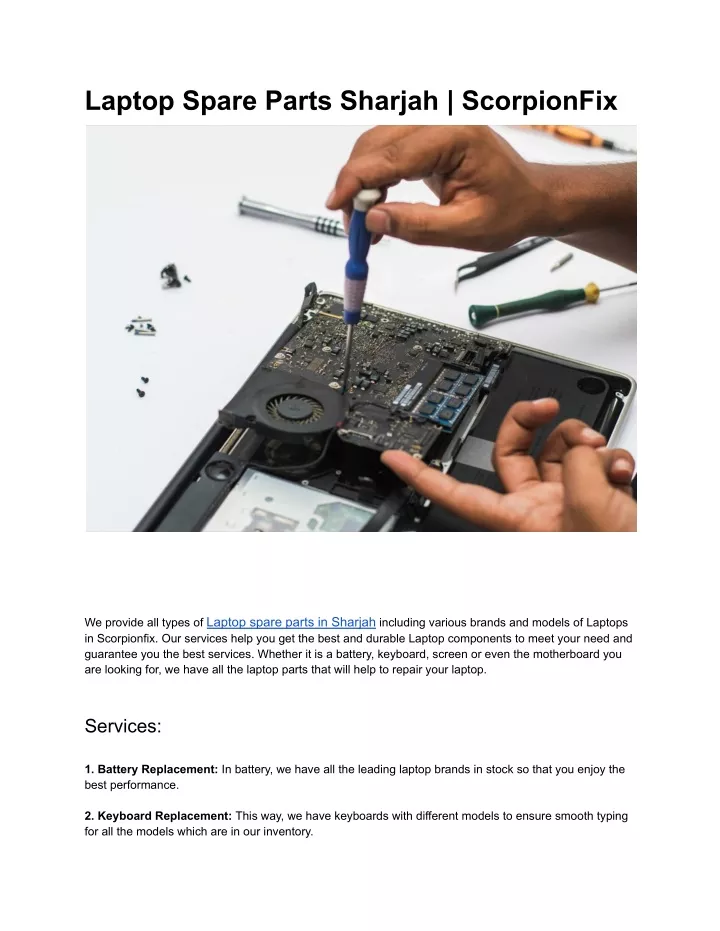 laptop spare parts sharjah scorpionfix