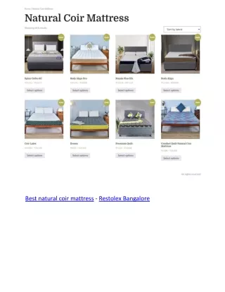 Best natural coir mattress Restolex Bangalore.pptx