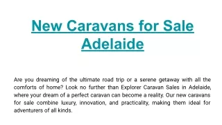 New Caravans for Sale Adelaide