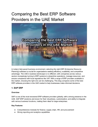 comparing the best erp software providers