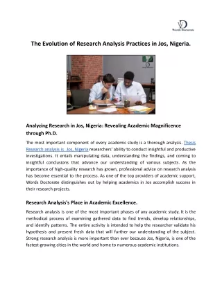 the evolution of research analysis practices
