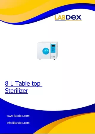 8 l table top sterilizer www labdex com