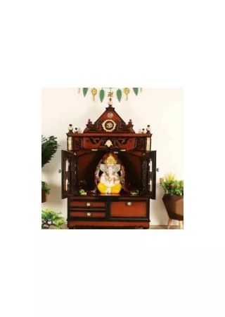 Divine Home Medium Floor Rested Pooja Mandir with Door
