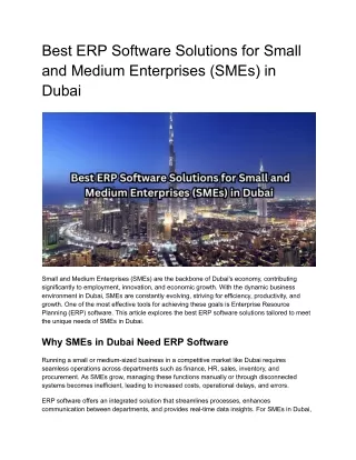 best erp software solutions for small and medium