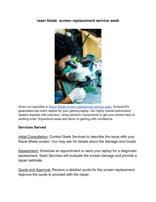 razer blade screen replacement service seeb