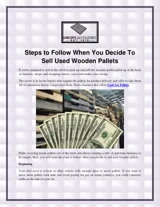 steps to follow when you decide to sell used