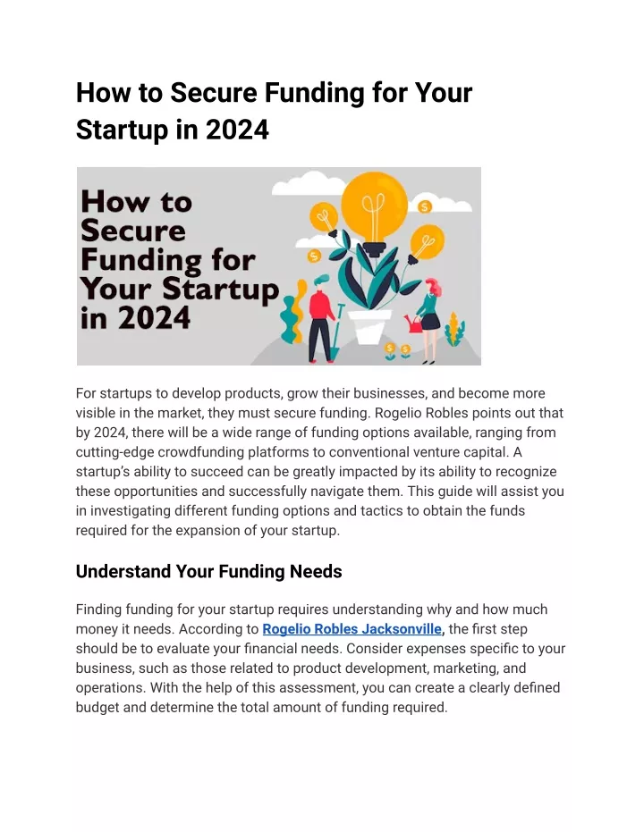 how to secure funding for your startup in 2024