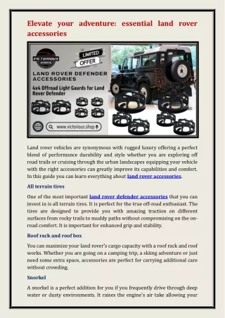 land rover defender accessories