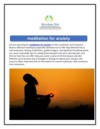 meditation for anxiety