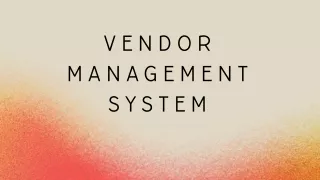 Vendor Management System