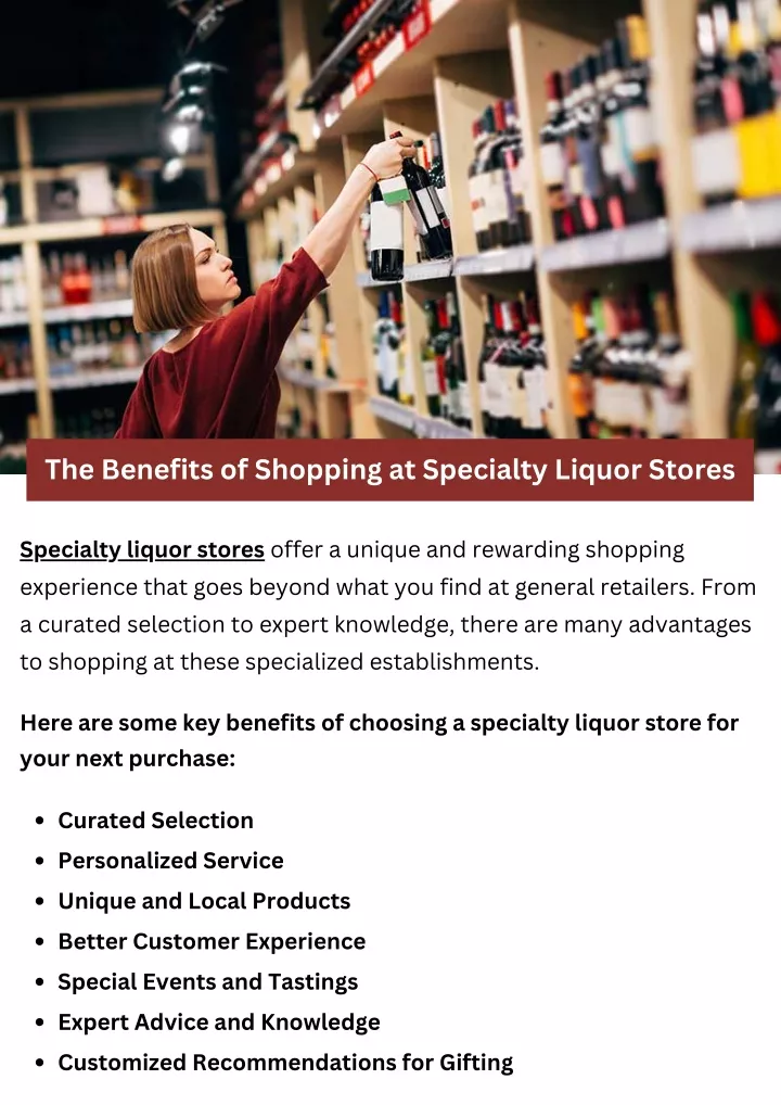 the benefits of shopping at specialty liquor