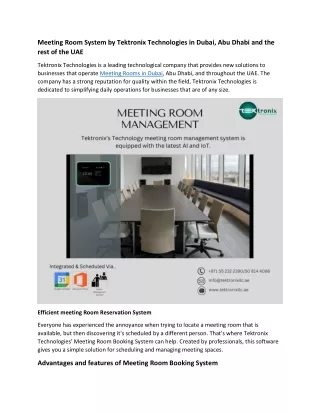 meeting room system by tektronix technologies