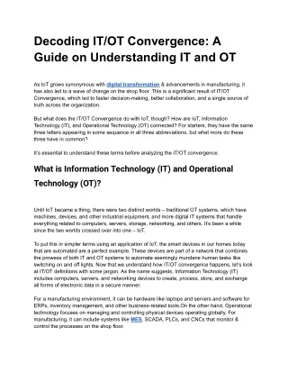 Decoding IT_OT Convergence_ A Guide on Understanding IT and OT