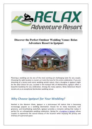 Luxury Villas | Relax Adventure Resort