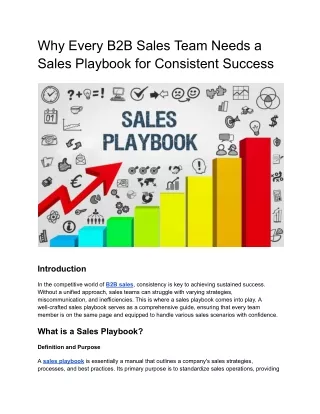 Why Every B2B Sales Team Needs a Sales Playbook for Consistent Success