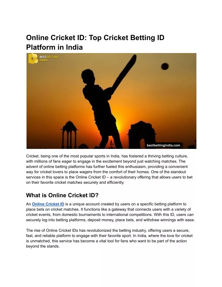 online cricket id top cricket betting id platform